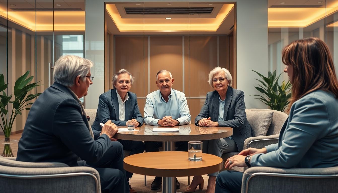 Family elder care planning discussion